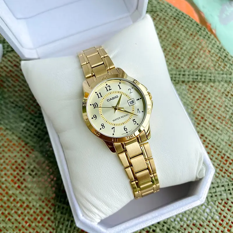 Casio Gold Dial Gold-tone Couple Watch | MTP/LTP-V004G-9B